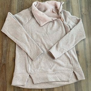 Pink cowl neck zipper sweatshirt